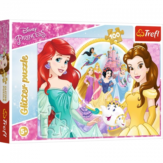 puzzle 100 elementów z brokatem – wspomnienia Belli i ARIEL od TREFL