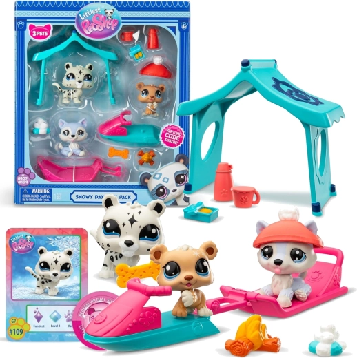 Littlest Pet Shop Snowy Day Play Pack – zestaw figurek i akcesoriów
