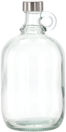 Szklany gąsior z uchem 2 l z metalową zakrętką