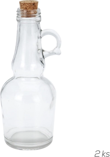 Zestaw szklanych butelek z korkiem 250 ml, 2 szt.