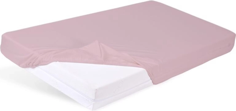 Babymatex nieprzemakalne bambusowe prześcieradło z gumką w kolorze brudnego różu 60 × 120 cm