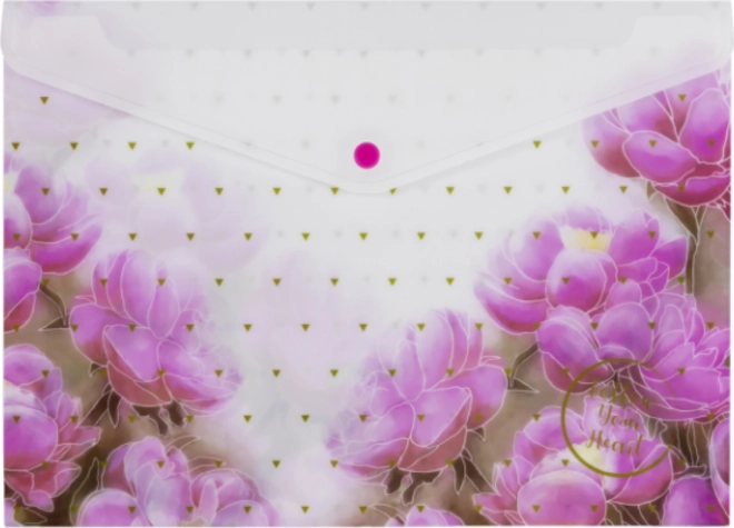 Koperta z zatrzaskiem A4 z nadrukiem – mix motywów, opakowanie 12 szt.