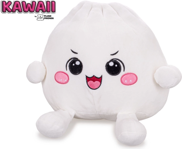 Plush Friends kawaii pluszowy bułeczkowy pierożek bao z błyszczącym wyrazem 25 cm - 1 szt.