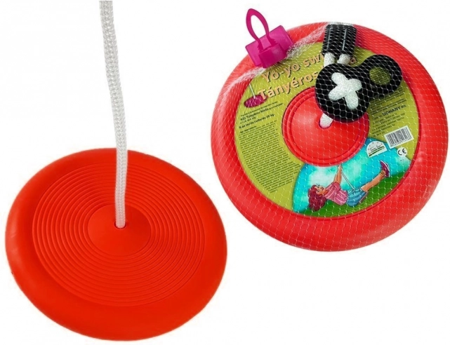 Okrągła huśtawka talerzowa dla dzieci – Czerwony