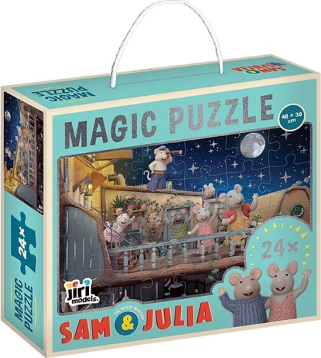 Brokatowe puzzle w pudełku Domek myszek Sam & Julie
