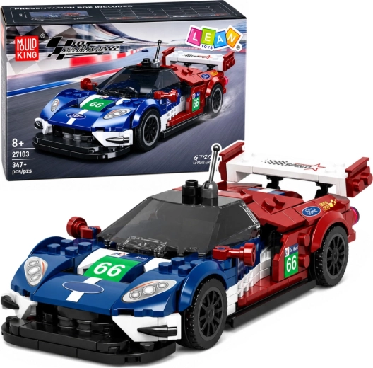 Konstrukcyjna klockowa makieta wyścigowego auta sportowego GT2016 z gablotą (347 elementów)