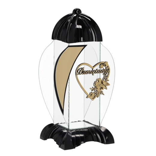 Lampion Art Deco serce czarny - 1 szt.
