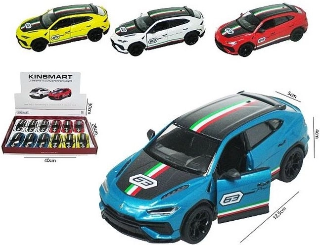 Mini autko Lamborghini Urus z napędem pull-back i otwieranymi drzwiami