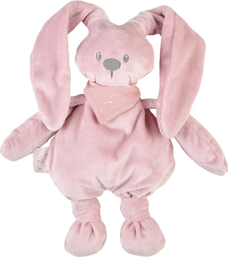Nattou pluszowy króliczek Lapidou Glow w kolorze pudrowego różu (stary róż) 36 cm
