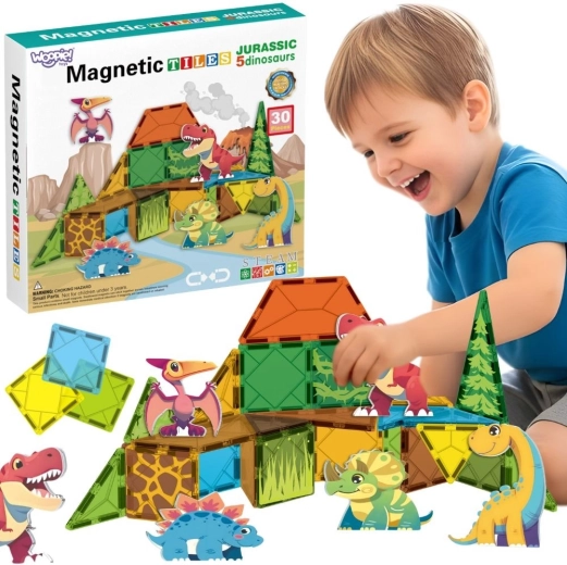 Woopie magnetyczny zestaw konstrukcyjny dinozaury 30 elementów