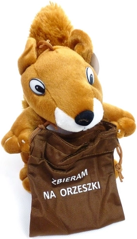 Pluszowa wiewiórka z woreczkiem – uroczy przyjaciel dla dzieci