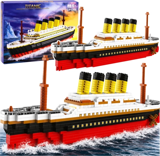 Klocki konstrukcyjne Titanic duży model 60 cm 3327 elementy