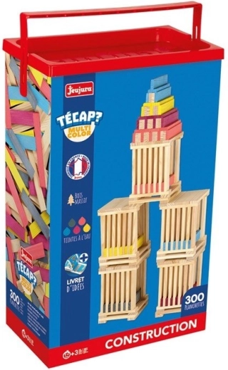 Drewniane klocki konstrukcyjne Jeujura Técap multicolor – 300 elementów