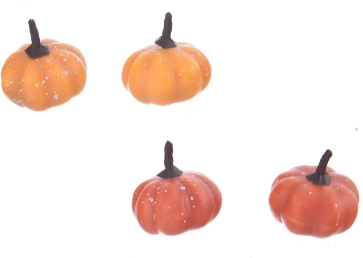 Dekoracyjne dynie z plastiku, pomarańczowe, 4 szt.