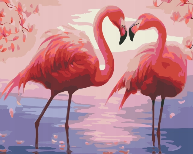 Norimpex Malowanie po numerach różowe flamingi 40 × 50 cm