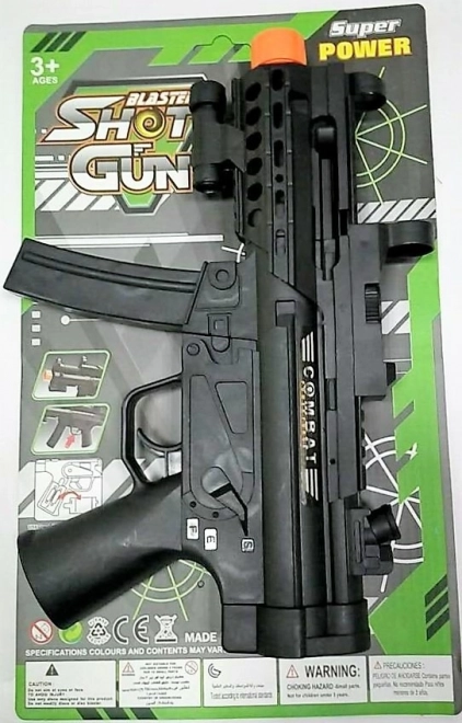 Dziecięcy pistolet maszynowy na baterie z dźwiękiem i światłem - 1 sztuka