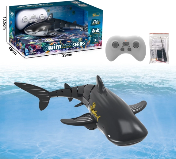 RC wieloryb z fontanną wodną – czarny