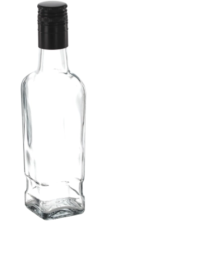 Szklana butelka na whisky 250 ml z zakrętką