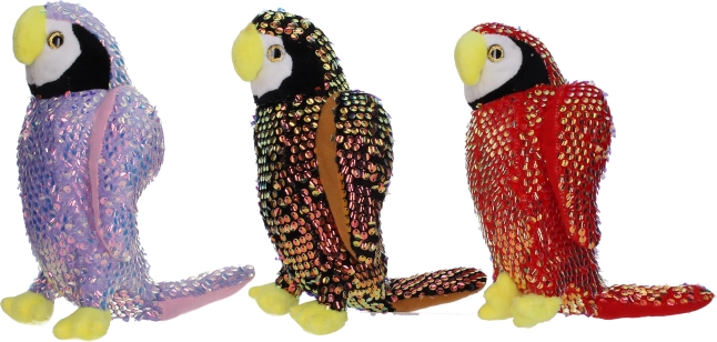 Pluszowa papuga z cekinami 25 cm