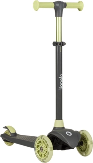 Dziecięca trójkołowa hulajnoga LIONELO Jessy Grey Green z kółkami LED