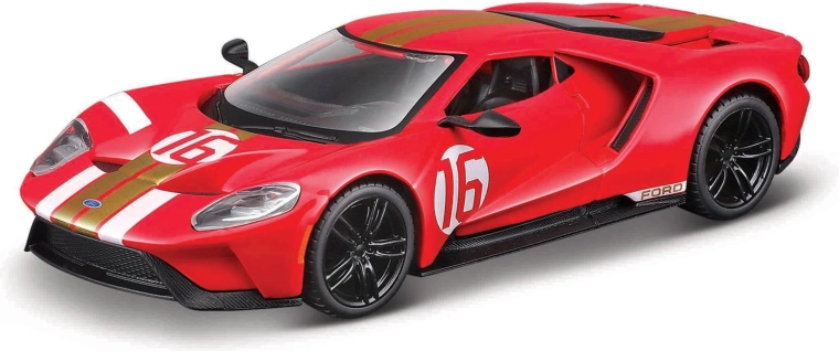 Bburago wyścigowy model 2022 Ford GT Heritage Edition 1:32 czerwony