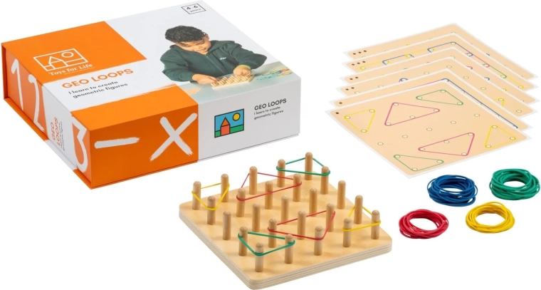Toys for life geoboard – drewniana tabliczka z kartami wzorów