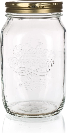 Szklany słoik Quattro Stagioni 1 l z metalową pokrywką
