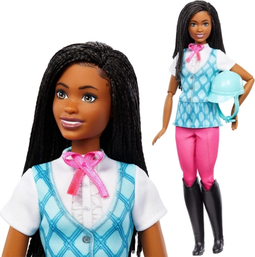 Mattel Barbie Tajemnice – lalka jeździecka Brooklyn z kaskiem
