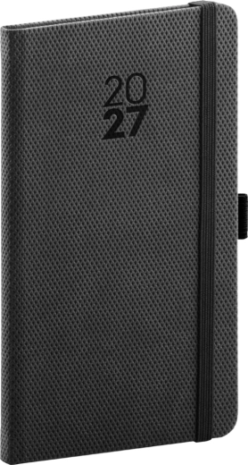 Notique kieszonkowy kalendarz Diamante 2027 czarny 9 × 15,5 cm