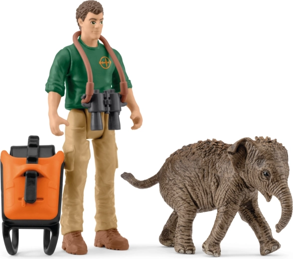 Schleich Pocket Set – badacz na wyprawie ze słoniątkiem indyjskim