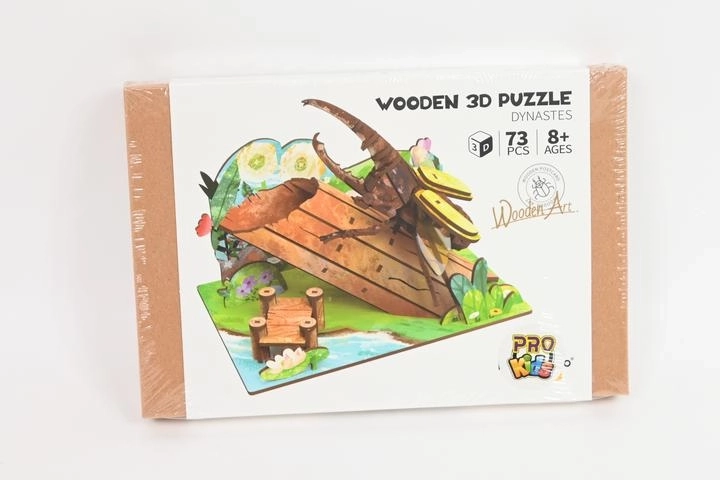 Drewniane puzzle 3D: chrabąszcz na drzewie