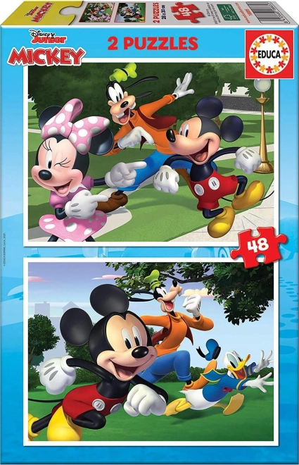 Puzzle Mickey i przyjaciele 2x48 elementów