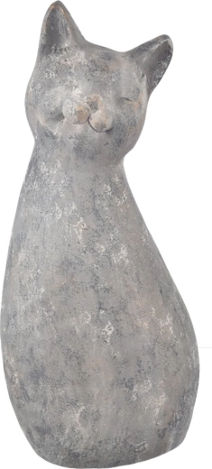 Ceramiczna dekoracja kot MEG, szara, 83 cm