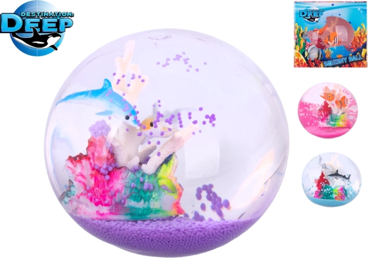 Rozciągliwa antystresowa piłeczka Destination Deep z morskimi motywami 9 cm