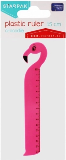 Linijka w kształcie flaminga 15 cm Starpak - 1 szt.