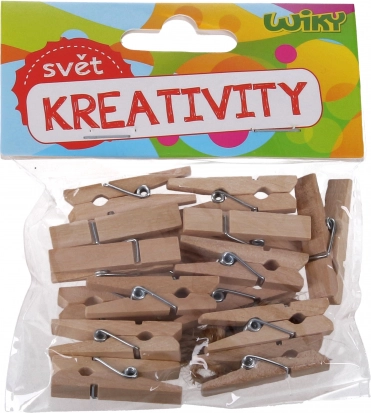 Drewniane klamerki 2,5 cm, 25 szt. z sznurkiem