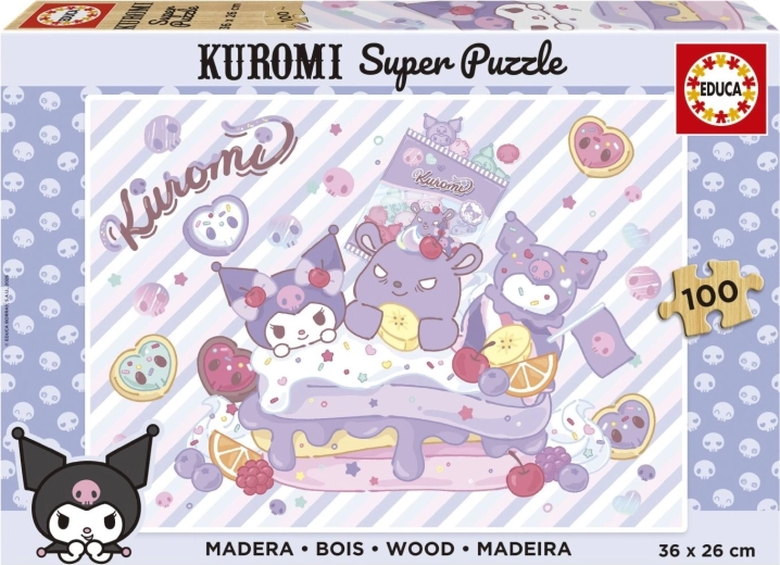 Drewniane puzzle Educa Kuromi 100 elementów