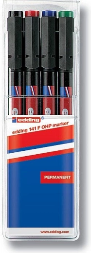 Marker permanentny Edding 141 F – zestaw 4 szt.