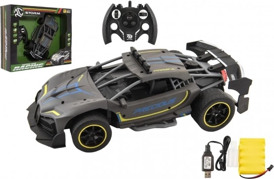 Auto RC Sport antracyt wydmuchujące parę 33 cm plastik 2,4 GHz na bat.+pakiet do ładowania w pudełku 43x36x13