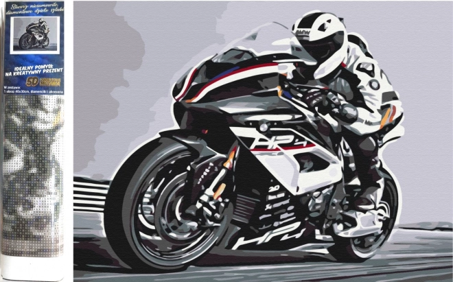 Malowanie diamentowe NORIMPEX – motocykl szosowy 30 × 40 cm