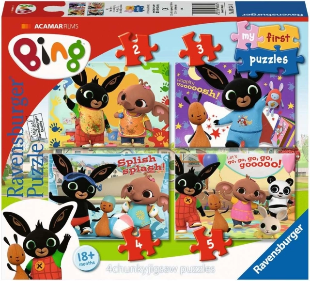Moje pierwsze puzzle Bing – zabawa z przyjaciółmi 4w1 (2–5 elementów) RAVENSBURGER