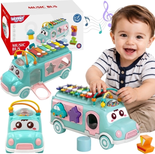 Muzyczny samochodzik z sorterem i ksylofonem WOOPIE BABY