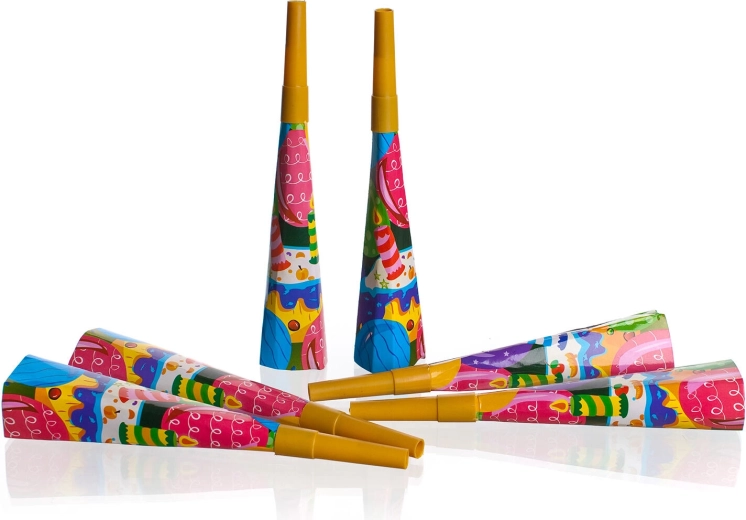 Papierowe trąbki imprezowe 19 cm (6 szt.) MY PARTY