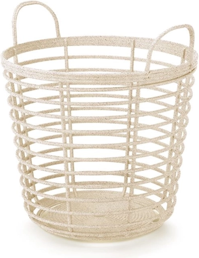 Kosz z uchwytami Zanzi Basket Eco Wood 37,4 cm – kremowy