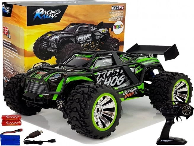 Zdalnie sterowany samochód terenowy 2.4G 1:18 zielony