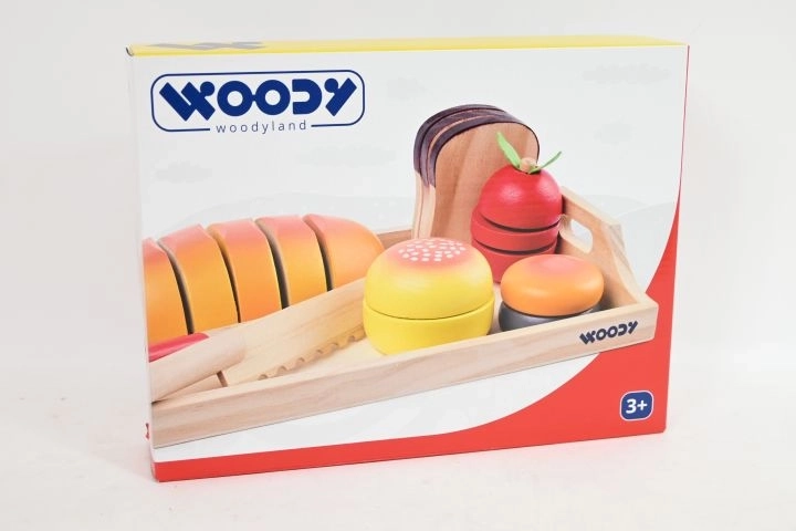 WOODY drewniana taca ze śniadaniem do krojenia - 1 szt.
