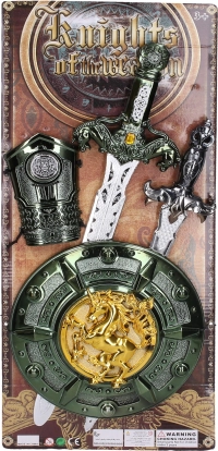 Zestaw rycerski ze średniowiecznym mieczem