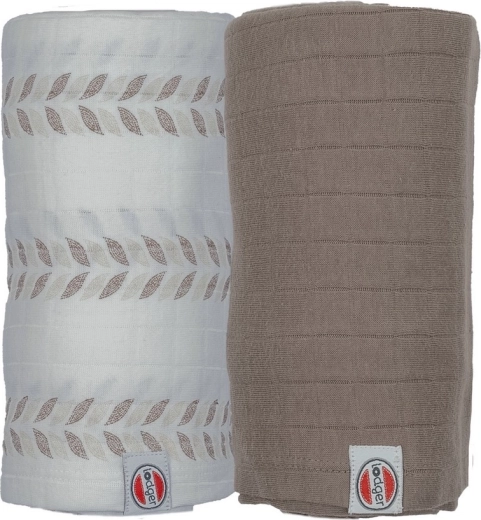Lodger swaddler Solid matcha zestaw 2 szt. 110 x 110 cm birch/buffalo