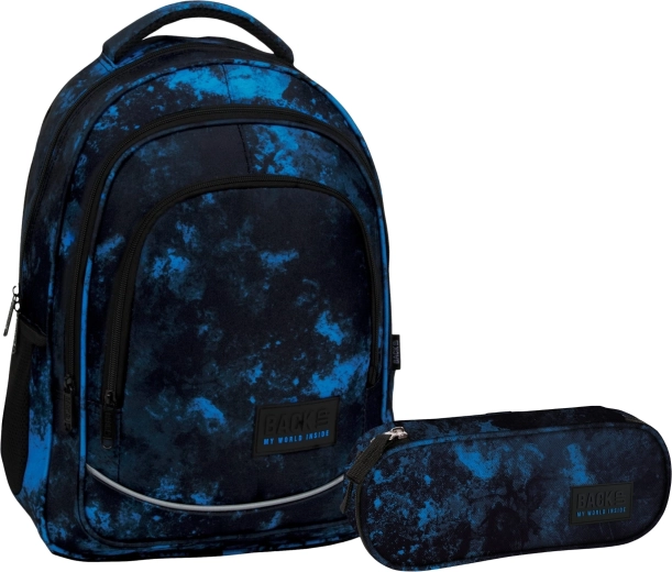 Zestaw szkolny BackUP Ocean Deep 2w1 (plecak i piórnik)