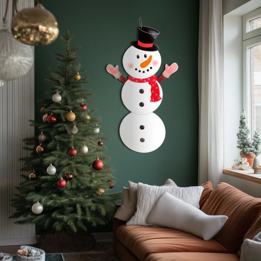 Świąteczna papierowa dekoracja bałwan 90 cm
